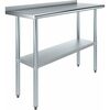 Amgood 18 in. X 48. in Stainless Steel Prep Table with 1.5in Backsplash WT-1848-BS-Z